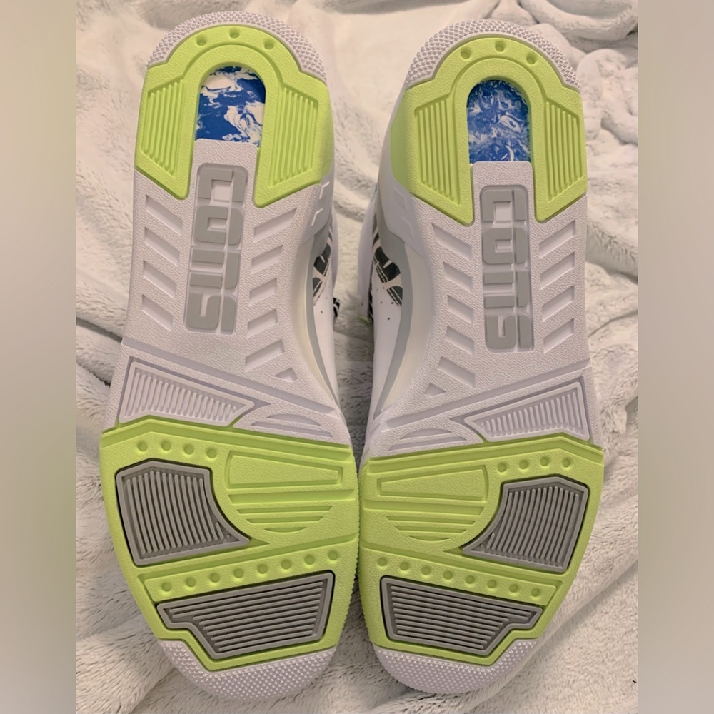 Men's High-Top Sneakers - White and Blue - Picture 5 of 10
